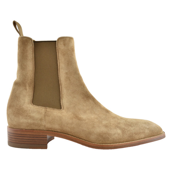 Christian Louboutin Mens Samson Flat Kraft Beige Suede Chelsea Ankle Boot 42 9 - Picture 1 of 11